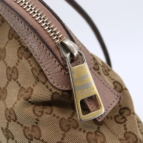 GUCCI GG Canvas Shoulder Bag Beige Gold Auth - Picture 12 of 16